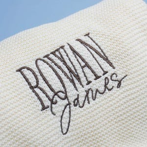Personalized Knitted Baby Blanket Embroidered Baby Name Blanket Soft Cotton Newborn Gift Baby Girl Keepsake Gift for Boy Baby Shower Gift