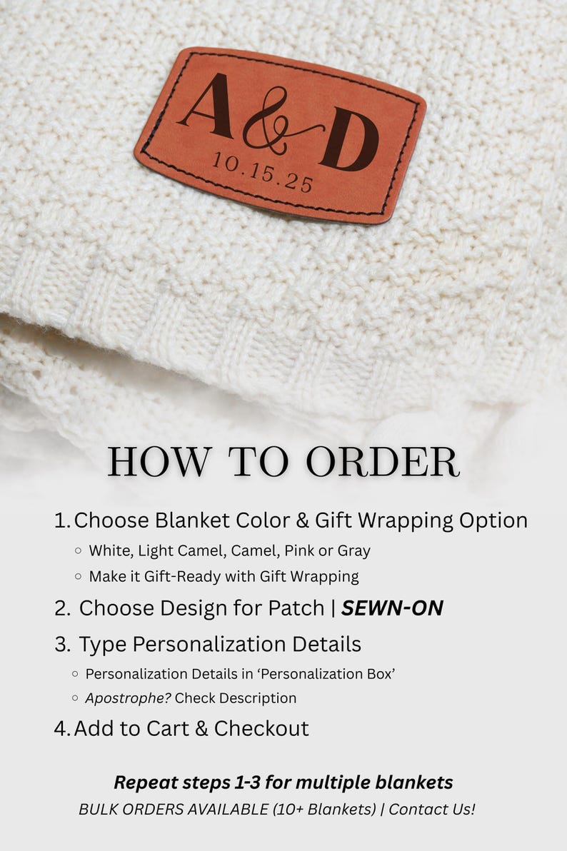 Name Custom Blanket Personalized Blanket for Adult Blanket Monogrammed Blanket Wedding Gift Housewarming Gift For Couple Boho Throw Blanket afbeelding 3