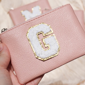 Monedero personalizado, monedero, bolsa, cartera de cuero vegano rosa, tarjetero de regalo elegante para mujeres, niñas, regalo de regreso a la escuela para hijas