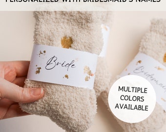 Bridesmaid Gift Ideas Box Gift Filler Fuzzy Sock Bride Bridal Party Gift for Maid of Honor Bridesmaid Sock Gift Bachelorette Party Favor Her