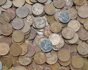 LOT of 1# POUND Lb Unsearched Lincoln Wheat Cents 1c - TEENS to 1950s - Old U.S. Estate Coin Lots