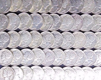 High Grade 90% Old U.S. Silver Mercury Dimes // VF-XF // 1916-1945 // 1 COIN