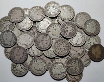 ONE (1) FULL RIM Barber Silver 25c Quarter 1892-1916 - 90% Silver