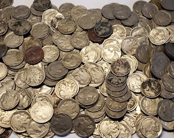 Lot of 40 Old U.S. Buffalo Nickel Low Grade CULL Coins // 1913-1938 // 1 Roll