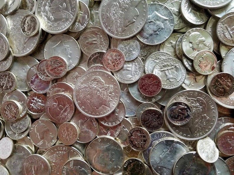 OLD ESTATE SALE SILVER COINS AND OLD US COINS