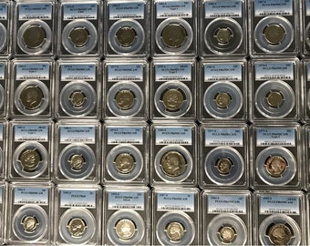5 DIFFERENT PCGS PR69 GRADED U.S. Proof Coins from Estate Hoard 1c 5c 10c 25c 50c ~ 20+ Years Old!