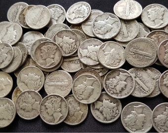 90% Silver Mercury Dime Hoard 1916-1945 // Choose How Many // Old U.S. Antique Estate Money