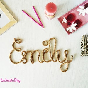 Cuerda Personalizada Decoración de pared Nombre Signo, Guardería personalizada o Decoración de la habitación del bebé pequeño