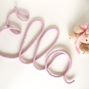 Decoración de pared con nombre de cuerda grande para habitación de bebé, decoración de pared personalizada para niña, decoración de pared con nombre grande para habitación de bebé, regalo para el Día de la Madre