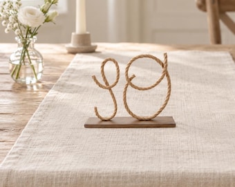 Rustic Wedding Rope Table Number, Wedding Wood And Rope Table Decor, Country Freestanding Table Numbers, Shabby Chic Wedding Centerpiece