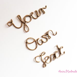 Letras de pared personalizadas con cuerda rústica, decoración de pared personalizada, letras de letrero con texto propio, letreros personalizados, regalo del día de la madre