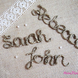 Rustic Rope Personalized Wedding Place Card: Table Name Tag