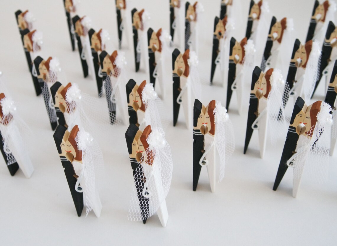Personalisierte Braut & Bräutigam Hochzeit Wäscheklammer Etsy