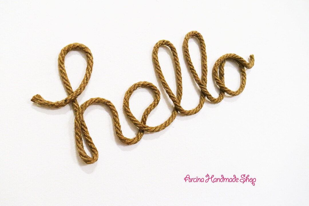 Rope Hello Wall Sign Rustic Wall Letters Wall Decor Etsy