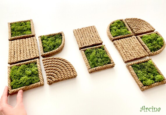 Personalized Moss Wall Art: Bauhaus-style Mosaics, Eco-Friendly Decor, Biophilic Design