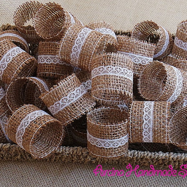 Burlap Napkin Rings Etsy