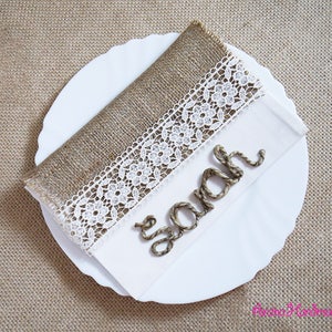 Rustic Rope Personalized Wedding Place Card: Table Decor Name Tag