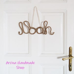 Rope Door Hanger, Personalized Name Door Sign, Rope Rustic Door Sign For Nursery, Bedroom Door Sign, Baby Room Decor, Door Name For Boys