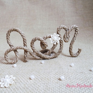 Rustikale Seil Personalisierte Hochzeit Tischnummer Halter