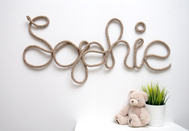 Personalized Huge Rope Name Wall Decor For Nursery Baby Room Etsy