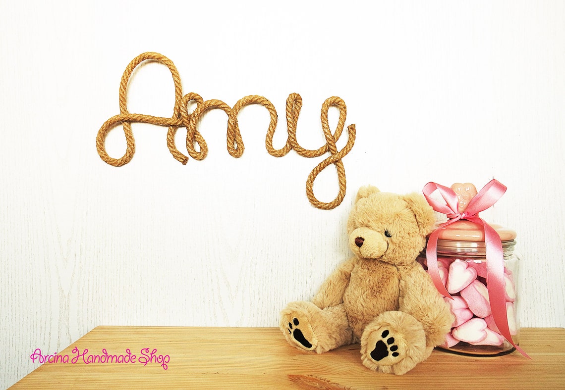 Personalized Wall Name Decor For Girl Rope Name Personalized Etsy