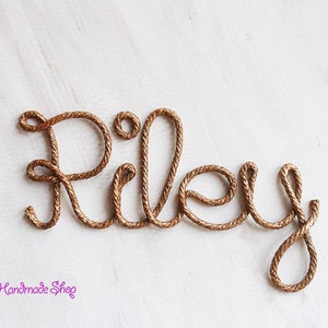 Personalized Rope Name Sign: Copper Color Wall Art