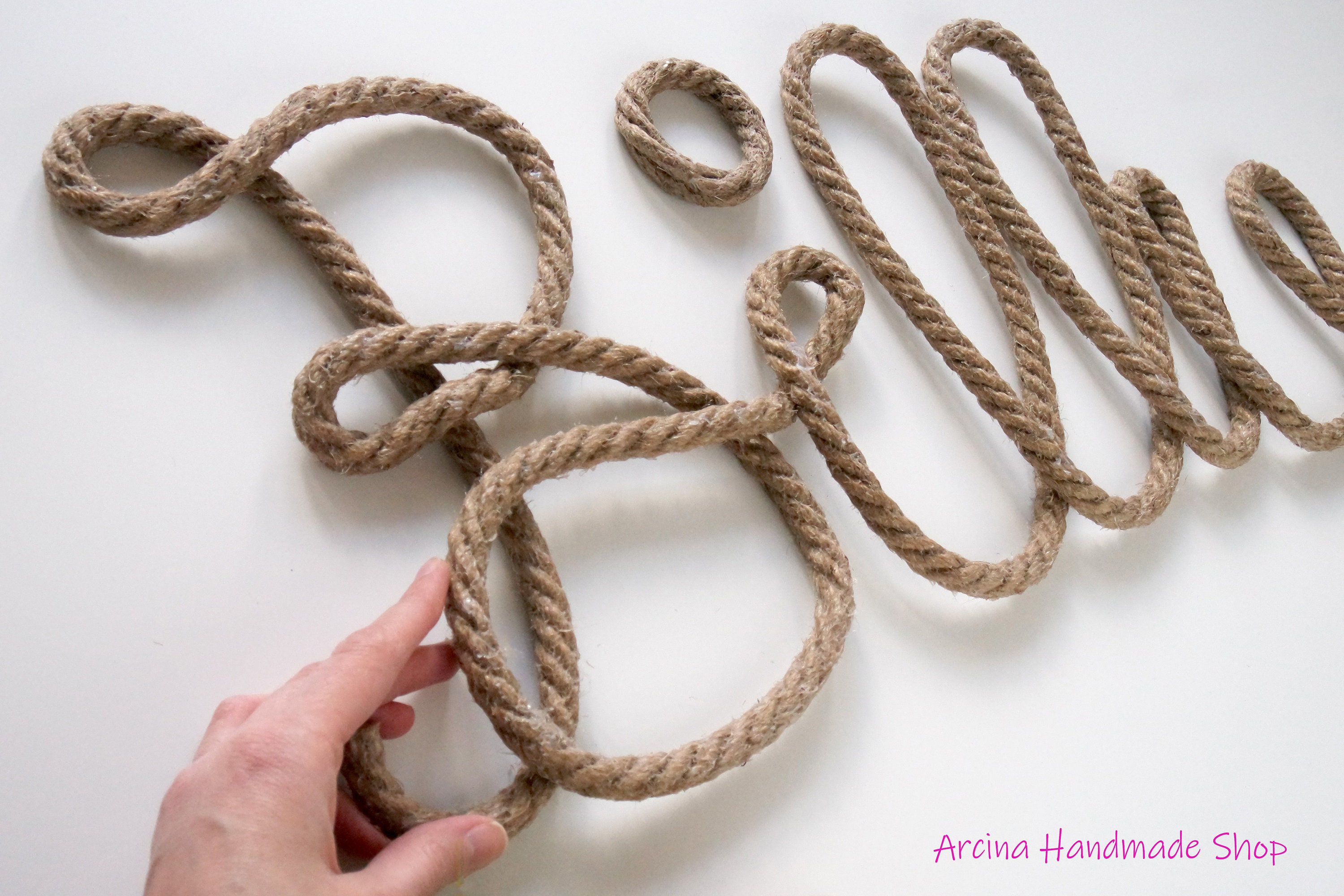 Large Wall Name Sign For Nursery Rope Name Personalized Wall Etsy