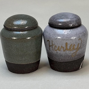Wheel Thrown Mini Ceramic Urn - Dark Clay body - 1 - 9lb pre-cremation weight capacity