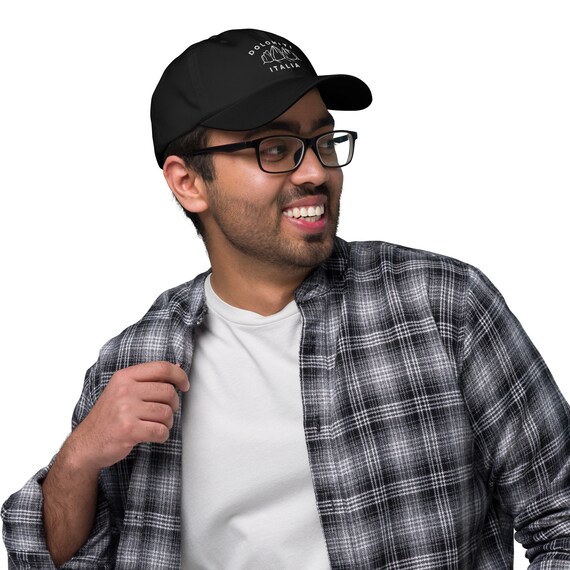 Italian Dolomites Black, Dark Grey, or Navy Hat White