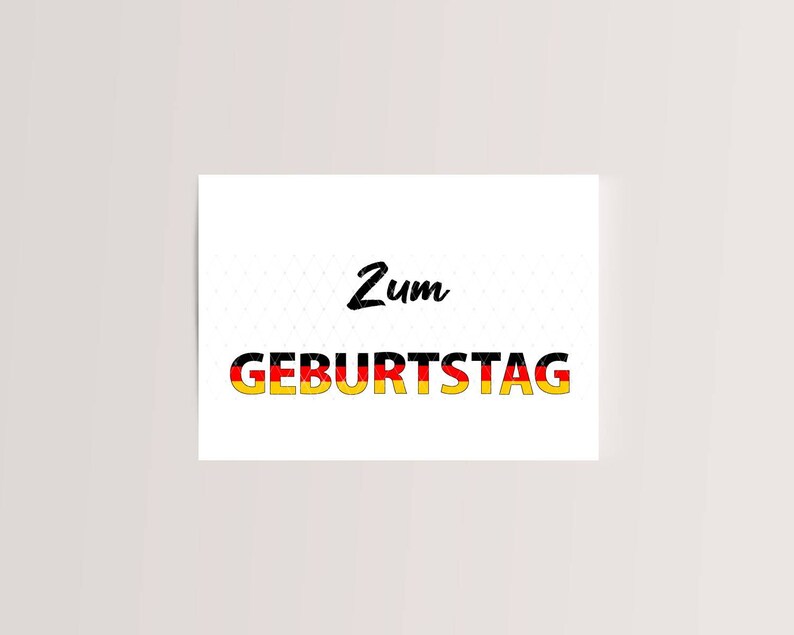 German Happy Birthday Card Zum Geburtstag With German Flag Letters