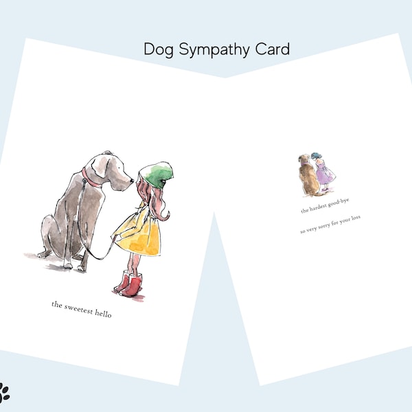 Pet Sympathy Card for Dog, Dog Loss, Sympathy Card to Send to Friends on their Dog's passing