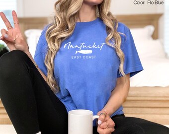 Nantucket Whale T-Shirt : Minimalistisches New England Nautisches T-Shirt