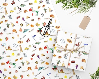Italian Delights Wrapping Paper, Italian Wrapping Paper for Birthdays, Italian Wrapping Paper for Christmas, Iconic Italian Wrapping Paper