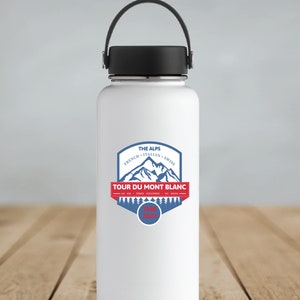 Tour du Mont Blanc Sticker, 3, 4, or 5-inch, TMB 2024 Souvenir for Water Bottle Laptop Stocking Stuffer, Vinyl, High-Quality Hiking Sticker