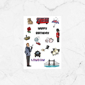 British Birthday Card for Him, UK Greeting Card
