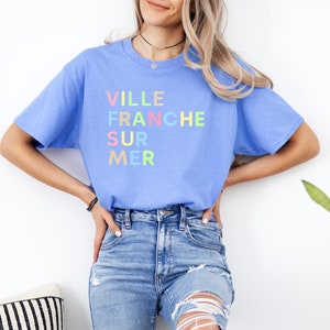 French Riviera Villefranche-sur-Mer Souvenir T-Shirt, Unisex Sizes S-3XL, Mother's Day, South of France Mediterranean Wear, Gift for Her
