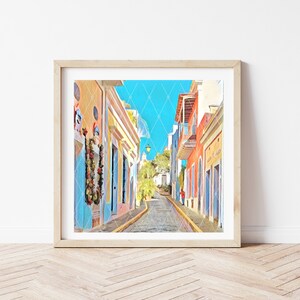 Old San Juan Print: Contemporary Puerto Rico Wall Decor (Digital Download)