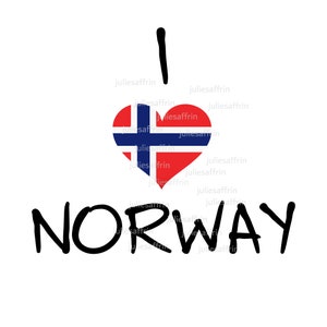 I Love Norway Instant Download PNG, JPG, SVG Digital File for Scrapbooking, Journaling, Travel Journaling, Making Stickers, Home Decor
