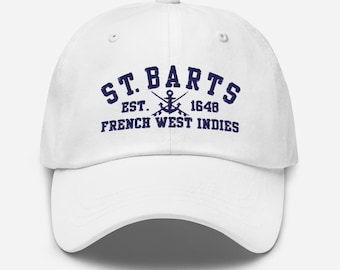 St. Barts Hat: Navy Embroidered French West Indies Souvenir