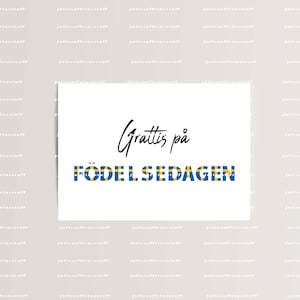 Swedish Flag Birthday Card: Grattis på Födelsedagen
