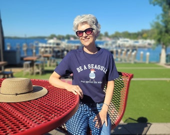 French Seagull T-Shirt: Monsieur Mouette in Beret