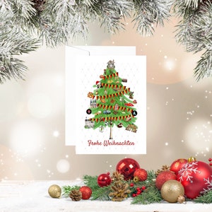 Whimsical German Christmas Card: Frohe Weihnachten