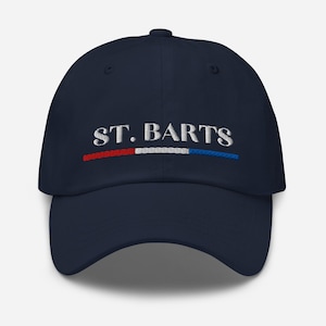 St Barts French Flag Motif Embroidered French West Indies Low Profile, Classic, Chic,  St. Barts Souvenir, Golf Tennis Pickleball Cap
