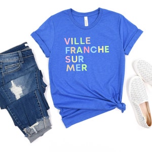 French Riviera Villefranche-sur-Mer Pastel T-Shirt|Unisex T|South of France Summer Pastel|Mediterranean Wear|Gift for Her|Bella Canvas 3001