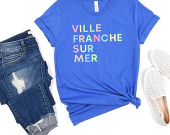 Villefranche-sur-Mer T-Shirt: French Riviera Summer Pastel Tee