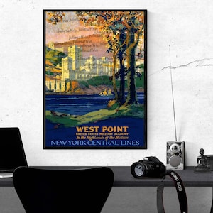 Vintage West Point Poster New York, Vintage 1919 Poster, Vintage Military Academy Poster, Military, West Point Army Military Academy