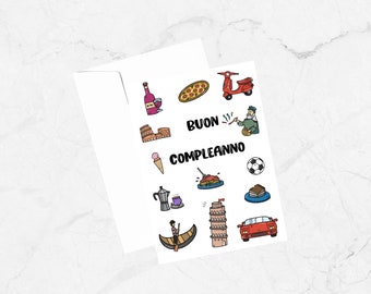 Italian Birthday Card: Funny Buon Compleanno Greeting