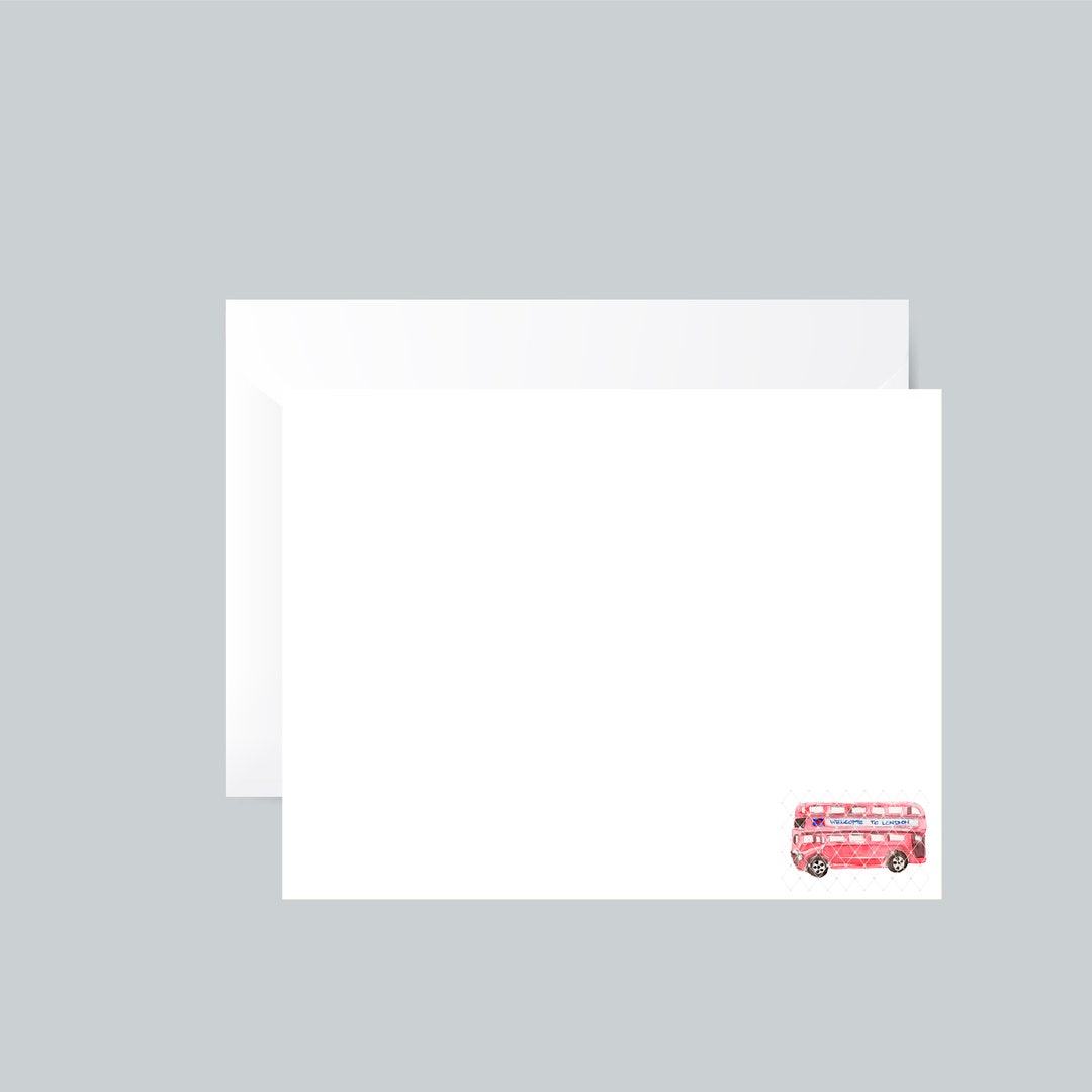 Bus Note Paper British Double Decker Bus Notecards: Anglophile Stationery Set - Etsy
