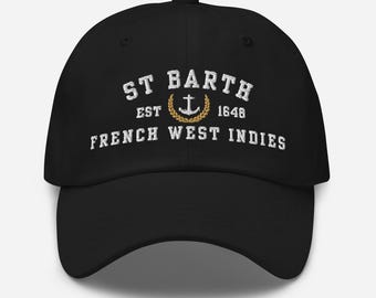St Barth Hat: Embroidered Caribbean Cruise Souvenir Cap