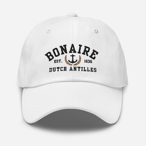 Gorra de béisbol de las Antillas Holandesas de Bonaire con letras bordadas, recuerdo de crucero del Caribe de las islas holandesas